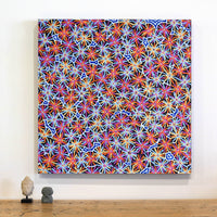 Aboriginal Artwork by Evelyn Nangala Robertson, Ngapa Jukurrpa - Pirlinyarnu, 61x61cm