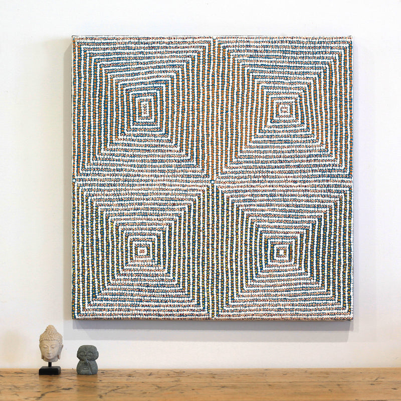 Aboriginal Artwork by Gloria Napangardi Gill, Lukarrara Jukurrpa, 61x61cm