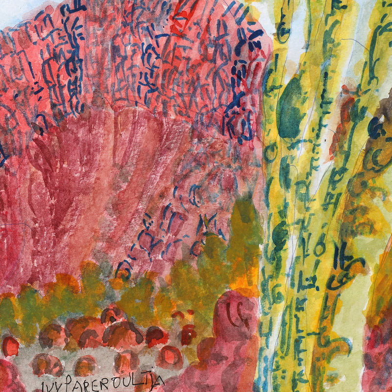 Aboriginal Artwork by Ivy Pareroultja, Untitled, 39.5x26.5cm