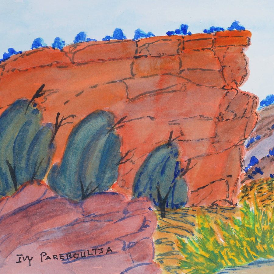 Aboriginal Artwork by Ivy Pareroultja, Palm Valley, 54x23.5cm