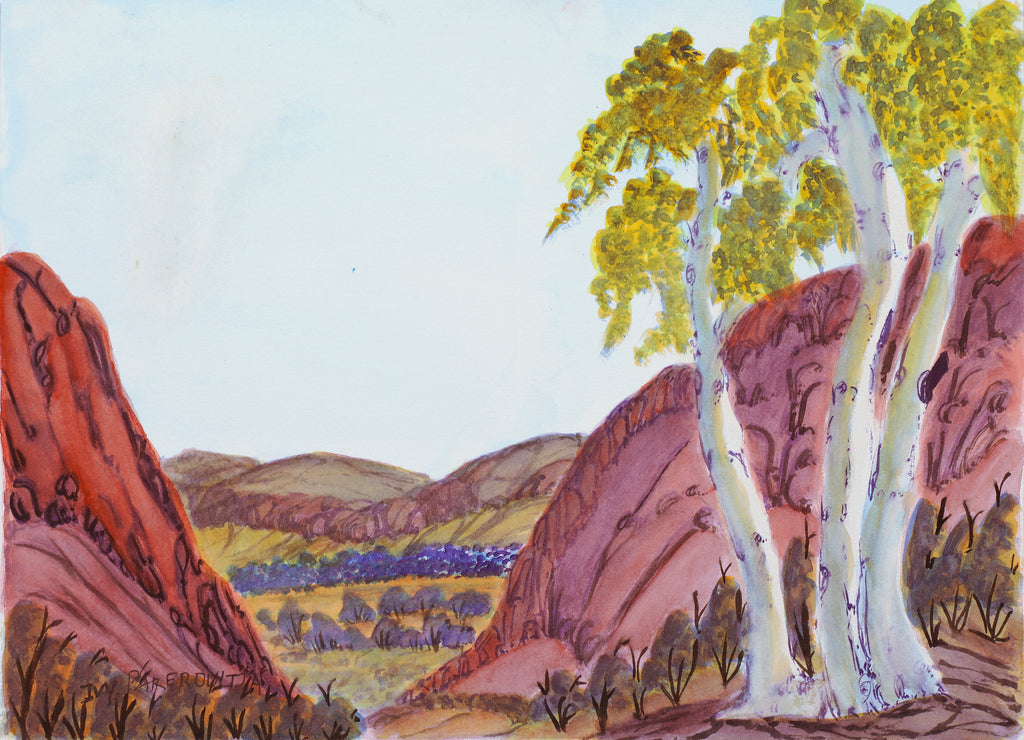 Aboriginal Artwork by Ivy Pareroultja, Tjoritja, 36x26cm