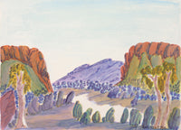 Aboriginal Artwork by Ivy Pareroultja, West MacDonnell Ranges, 36x26cm