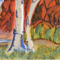 Aboriginal Artwork by Ivy Pareroultja, Glen Helen - West MacDonnell Ranges, 36x26cm