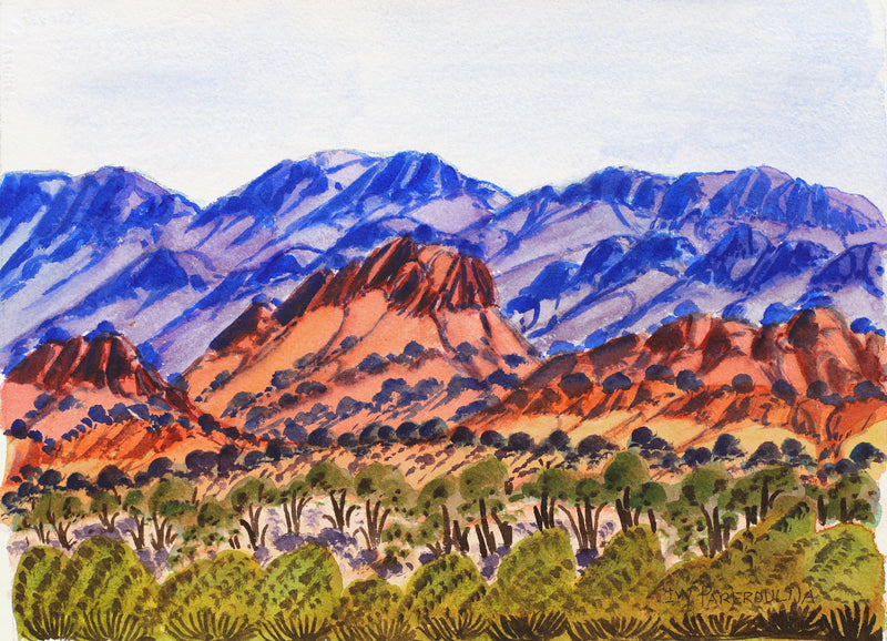 Aboriginal Artwork by Ivy Pareroultja, Hamilton Downs, 36x26cm