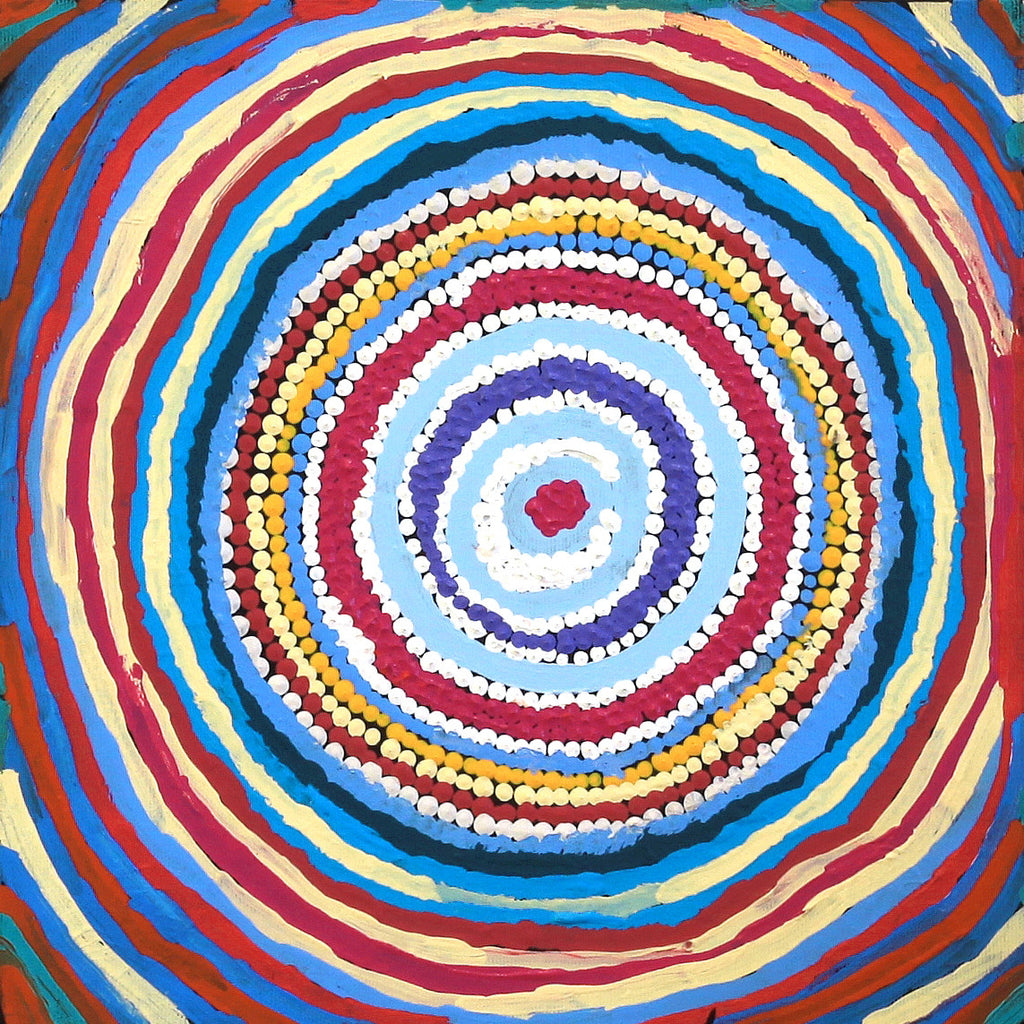 Aboriginal Artwork by Ivy Napangardi Poulson, Pikilyi Jukurrpa, 30x30cm