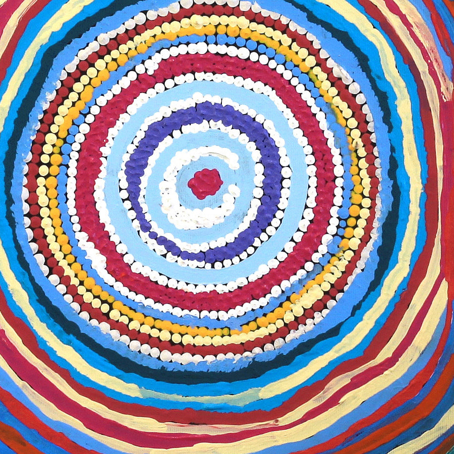 Aboriginal Artwork by Ivy Napangardi Poulson, Pikilyi Jukurrpa, 30x30cm