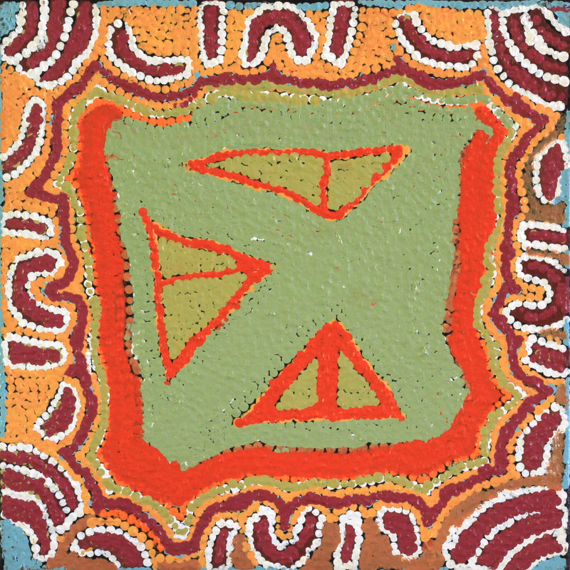 Aboriginal Artwork by Ivy Napangardi Poulson, Pikilyi Jukurrpa, 30x30cm