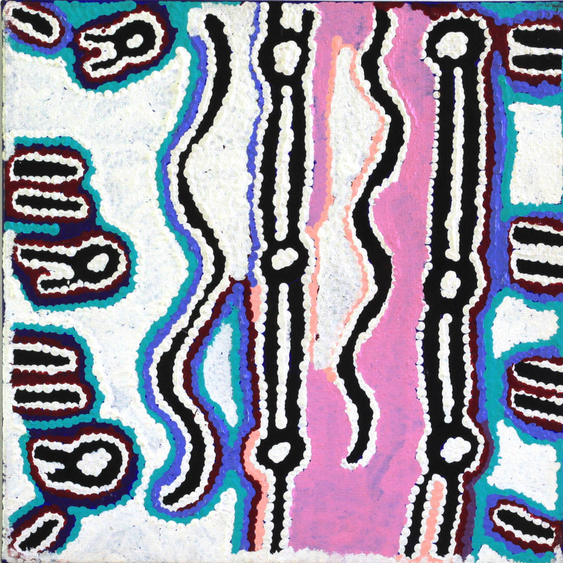Aboriginal Artwork by Ivy Napangardi Poulson, Pikilyi Jukurrpa, 30x30cm