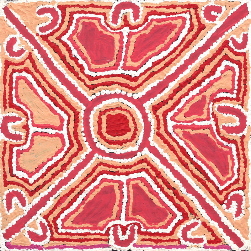Aboriginal Artwork by Ivy Napangardi Poulson, Pikilyi Jukurrpa, 30x30cm