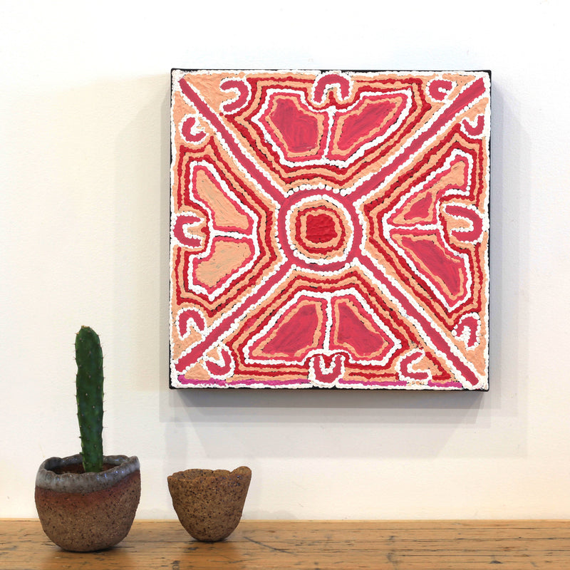 Aboriginal Artwork by Ivy Napangardi Poulson, Pikilyi Jukurrpa, 30x30cm