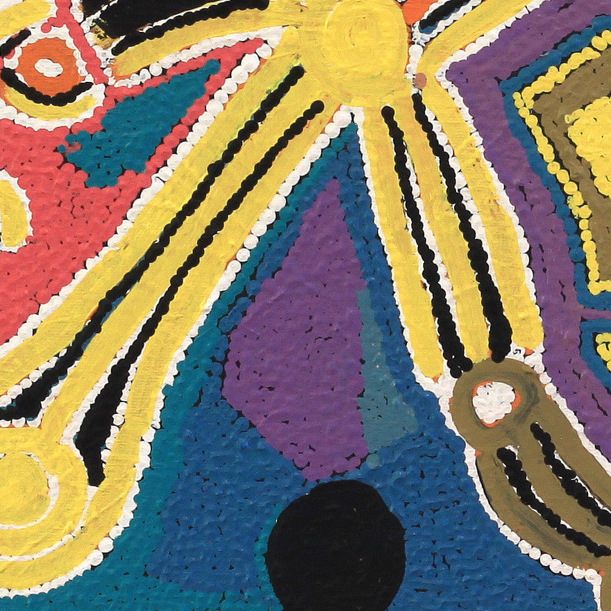 Aboriginal Artwork by Ivy Napangardi Poulson, Pikilyi Jukurrpa, 30x30cm - ART ARK®