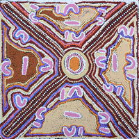 Aboriginal Artwork by Ivy Napangardi Poulson, Pikilyi Jukurrpa, 46x46cm