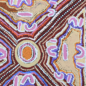 Aboriginal Artwork by Ivy Napangardi Poulson, Pikilyi Jukurrpa, 46x46cm - ART ARK®