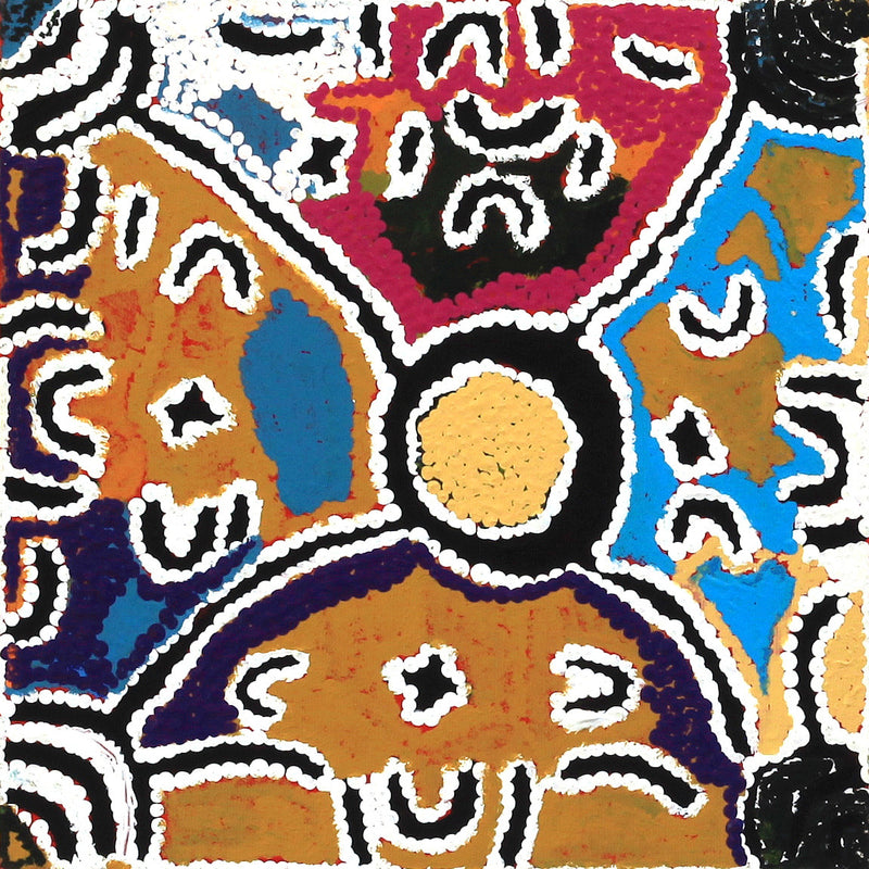 Aboriginal Artwork by Ivy Napangardi Poulson, Pikilyi Jukurrpa, 30x30cm