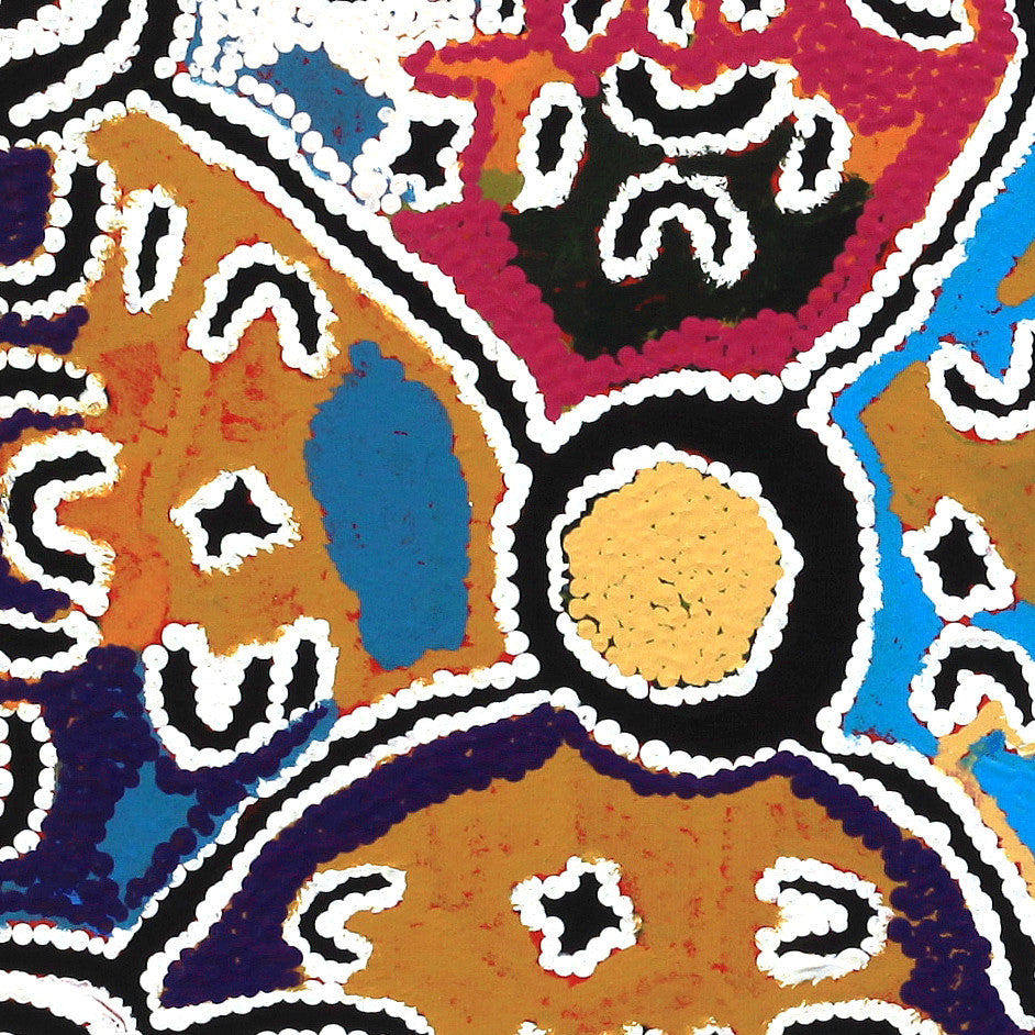 Aboriginal Artwork by Ivy Napangardi Poulson, Pikilyi Jukurrpa, 30x30cm
