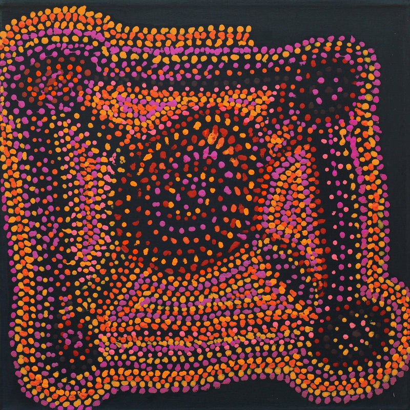 Aboriginal Artwork by Jeani Napangardi Lewis, Mina Mina Jukurrpa - Ngalyipi, 46x46cm