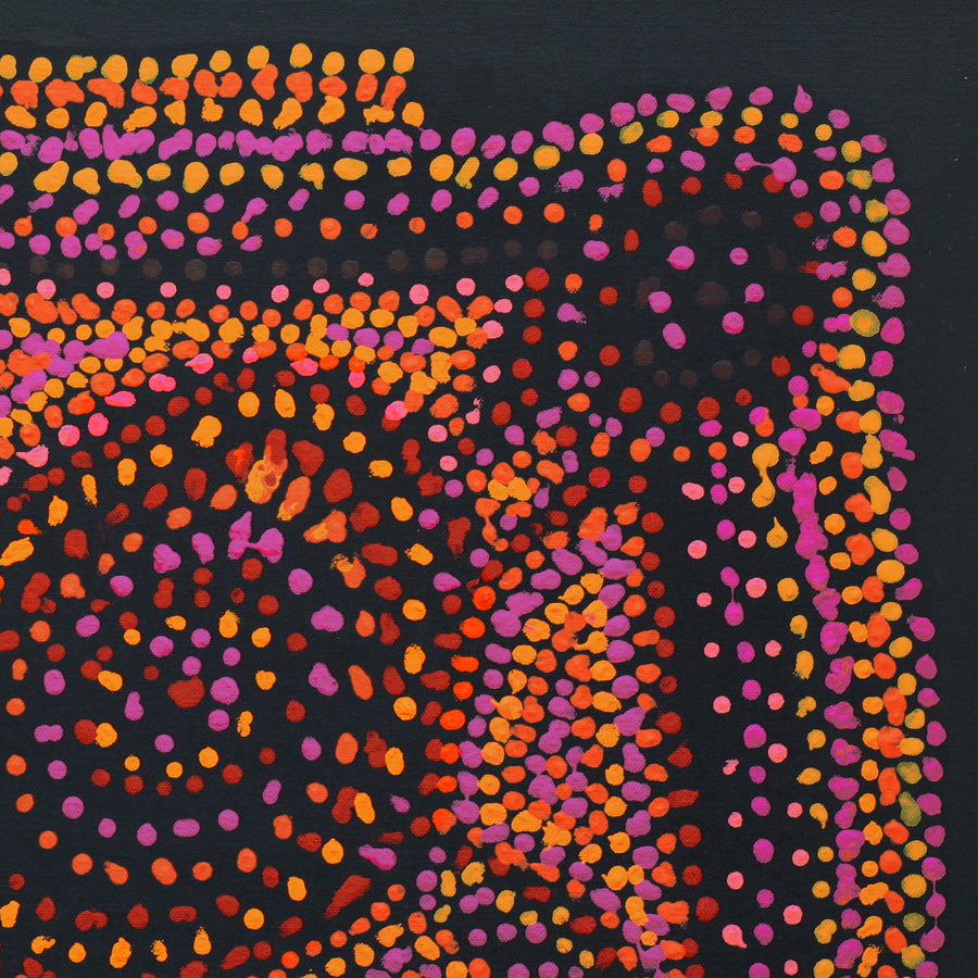 Aboriginal Artwork by Jeani Napangardi Lewis, Mina Mina Jukurrpa - Ngalyipi, 46x46cm