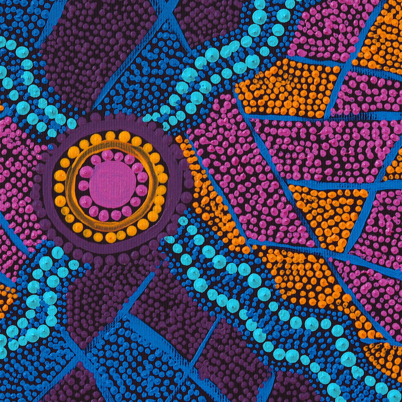 Aboriginal Artwork by Jacinta Napaljarri White, Ngapa Jukurrpa - Puyurru, 30x30cm