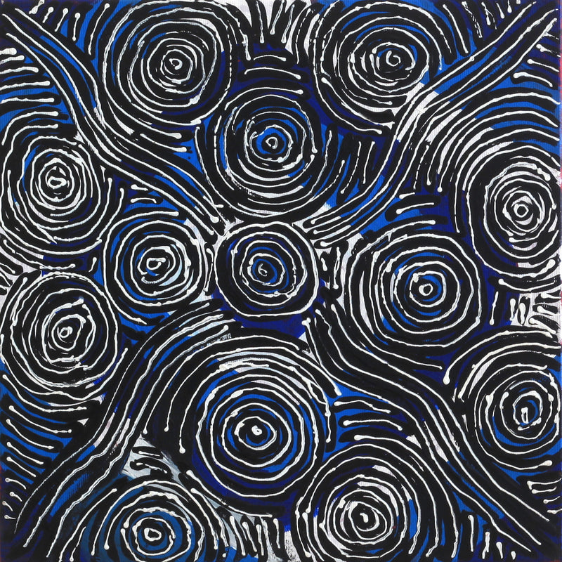 Aboriginal Artwork by Jacinta Napaljarri White, Ngapa Jukurrpa - Puyurru, 30x30cm