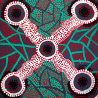Aboriginal Artwork by Jacinta Napaljarri White, Ngapa Jukurrpa - Puyurru, 30x30cm
