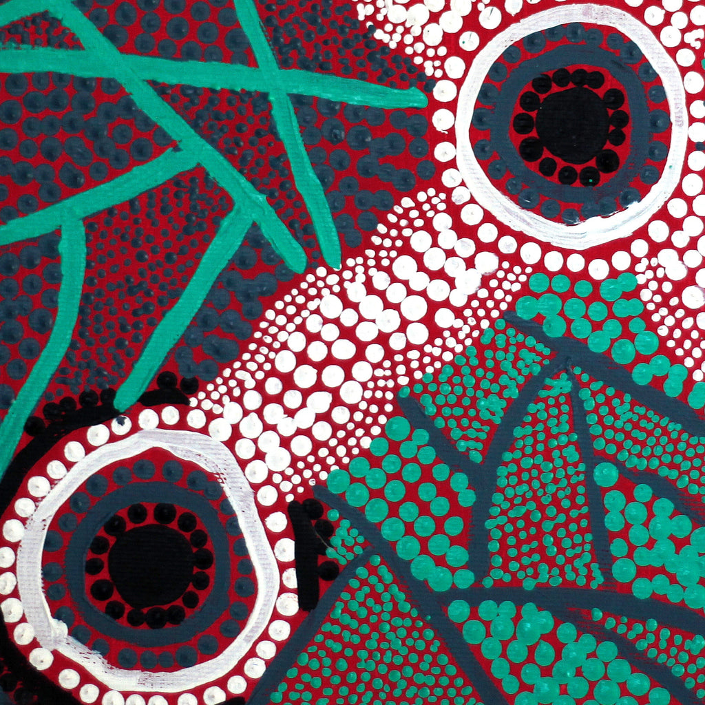 Aboriginal Artwork by Jacinta Napaljarri White, Ngapa Jukurrpa - Puyurru, 30x30cm
