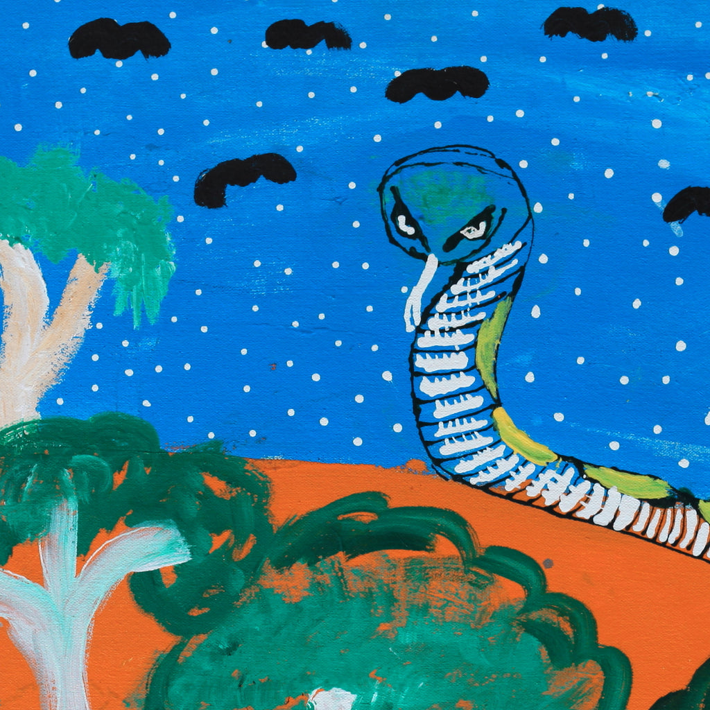 Aboriginal Artwork by Jacob Japanangka Dixon, Nguru Yurntumu-wana (Country around Yuendumu), 46x46cm