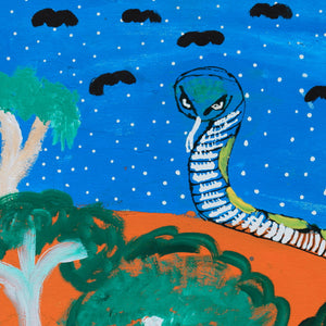 Aboriginal Art by Jacob Japanangka Dixon, Nguru Yurntumu-wana (Country around Yuendumu), 46x46cm - ART ARK®