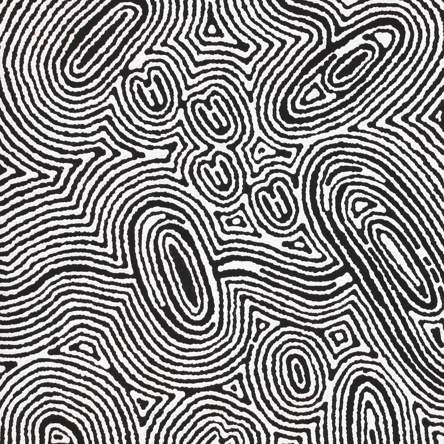 Aboriginal Artwork by Janelle Napurrurla Wilson, Janganpa Jukurrpa (Brush-tail Possum Dreaming) - Mawurrji, 61x61cm