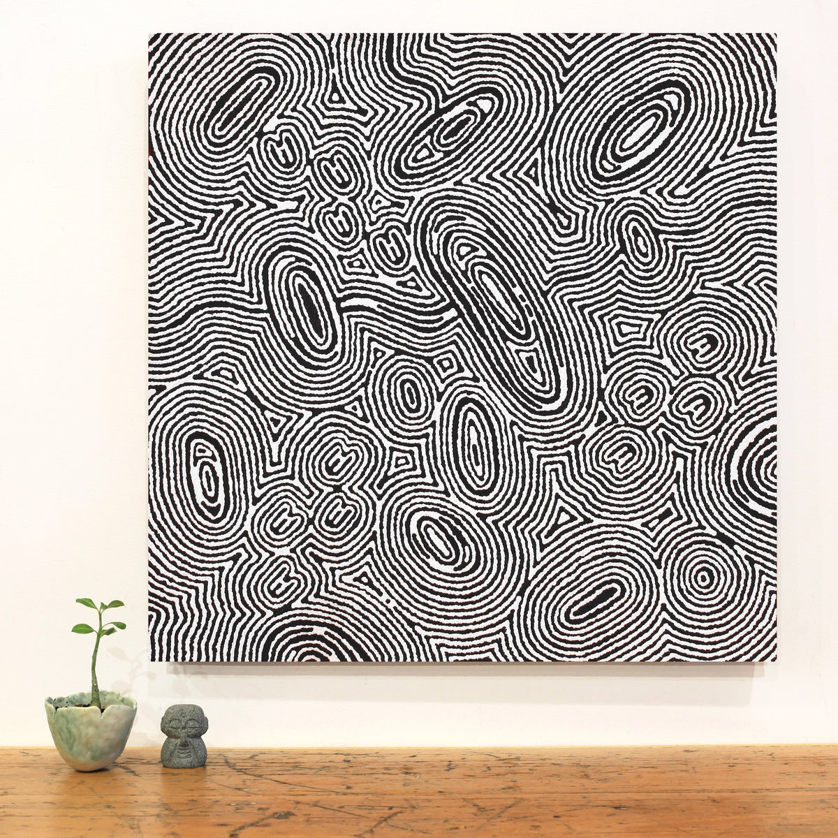 Aboriginal Art by Janelle Napurrurla Wilson, Janganpa Jukurrpa (Brush-tail Possum Dreaming) - Mawurrji, 61x61cm - ART ARK®