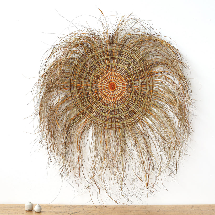 Aboriginal Artwork by Janet Guyula Garkunyalawuy - Woven Mat - 160cm