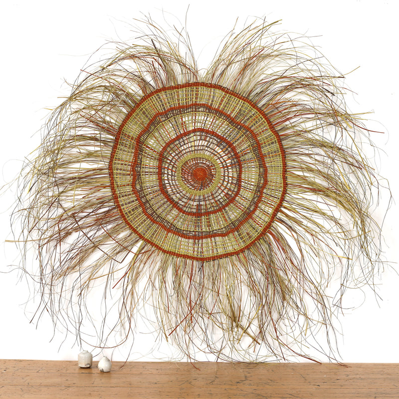 Aboriginal Artwork by Janet Guyula Garkunyalawuy - Woven Mat - 140cm