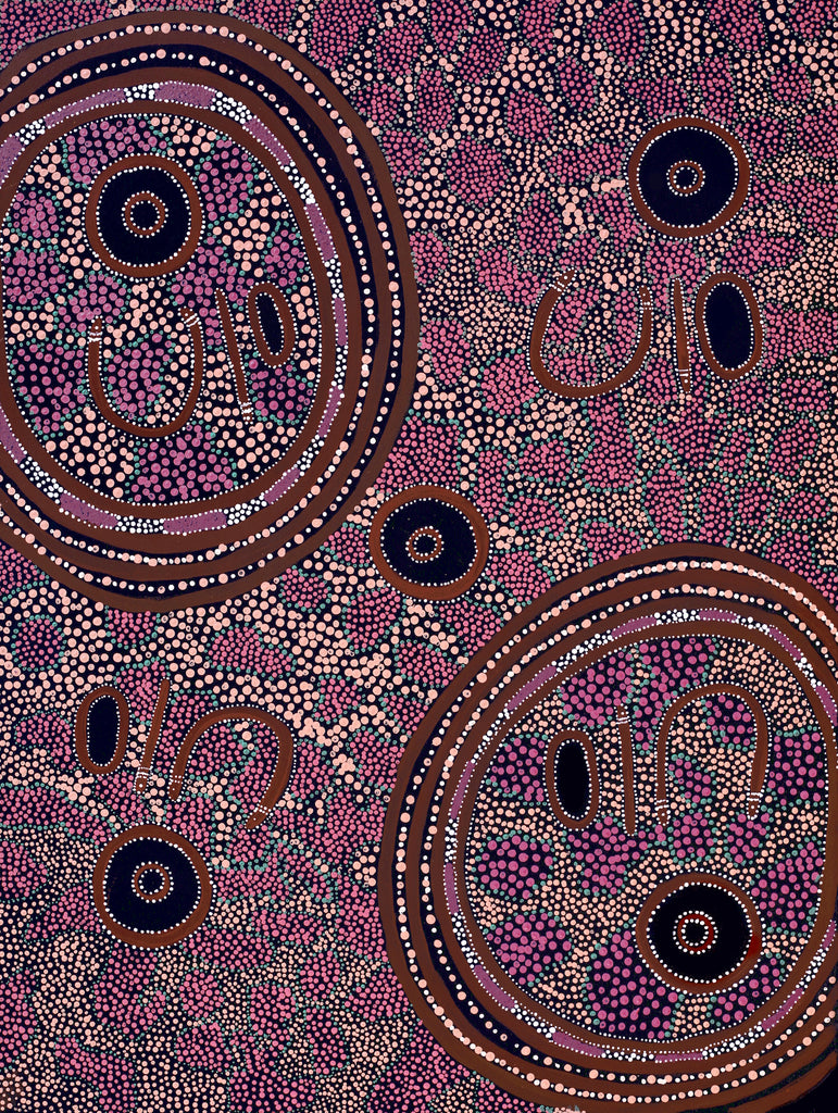 Aboriginal Artwork by Janet Lane, Kungkarangkalpa (Seven Sisters Story), 101x76cm - ART ARK®
