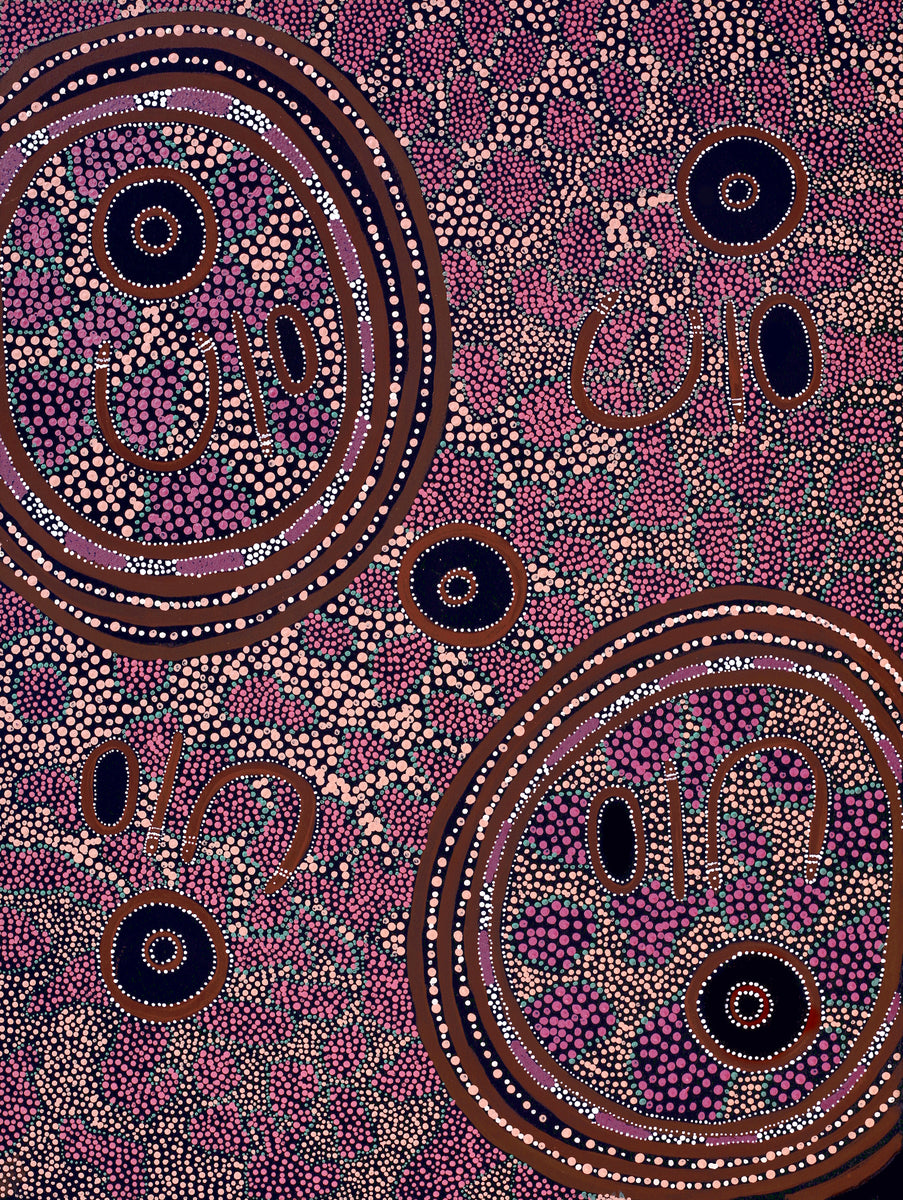 Aboriginal Art by Janet Lane, Kungkarangkalpa (Seven Sisters Story), 101x76cm - ART ARK®