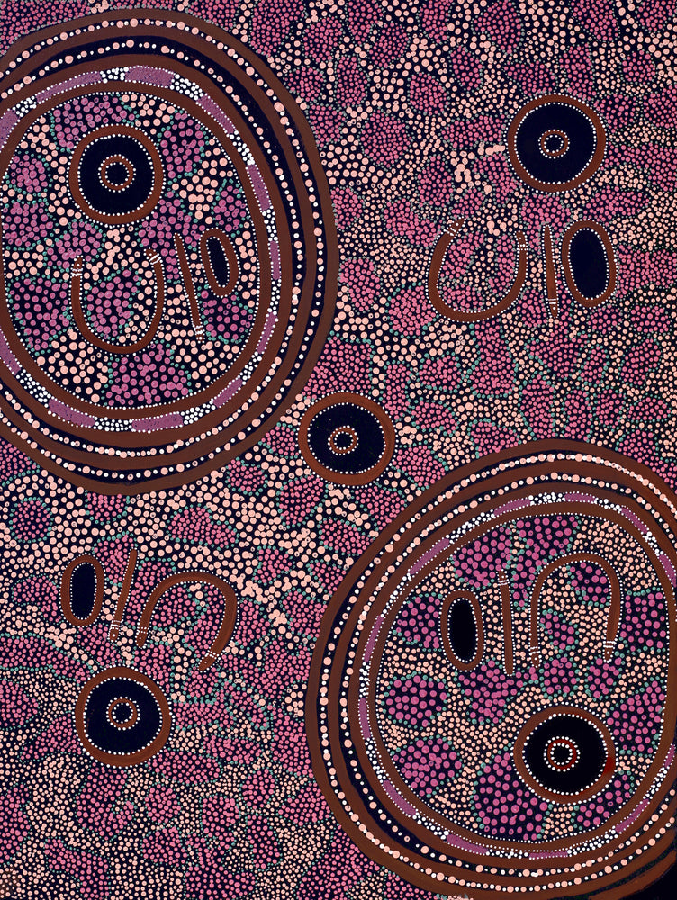 Aboriginal Artwork by Janet Lane, Kungkarangkalpa (Seven Sisters Story), 101x76cm