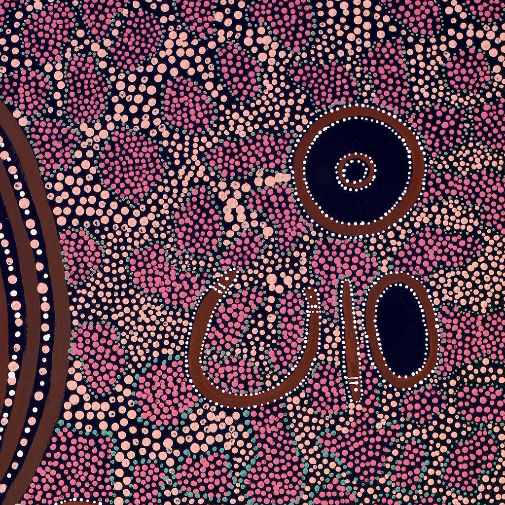 Aboriginal Artwork by Janet Lane, Kungkarangkalpa (Seven Sisters Story), 101x76cm