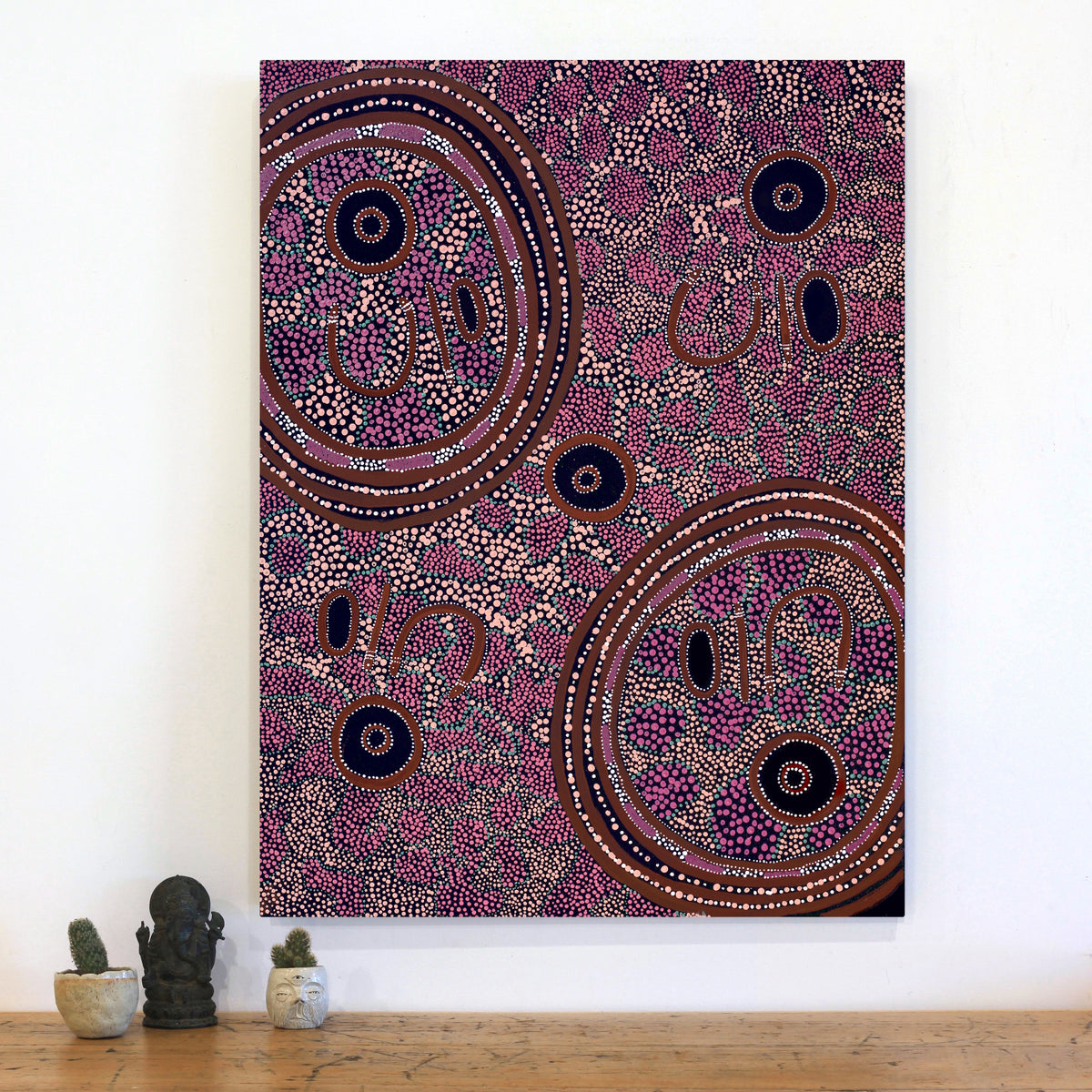 Aboriginal Art by Janet Lane, Kungkarangkalpa (Seven Sisters Story), 101x76cm - ART ARK®