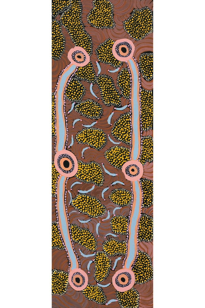 Aboriginal Artwork by Janet Lane, Kungkarangkalpa (Seven Sisters Story), 91x30cm