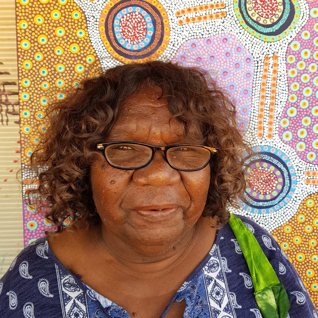 Aboriginal Artwork by Janet Napaljarri Herbert, Lukarrara Jukurrpa, 183x107cm