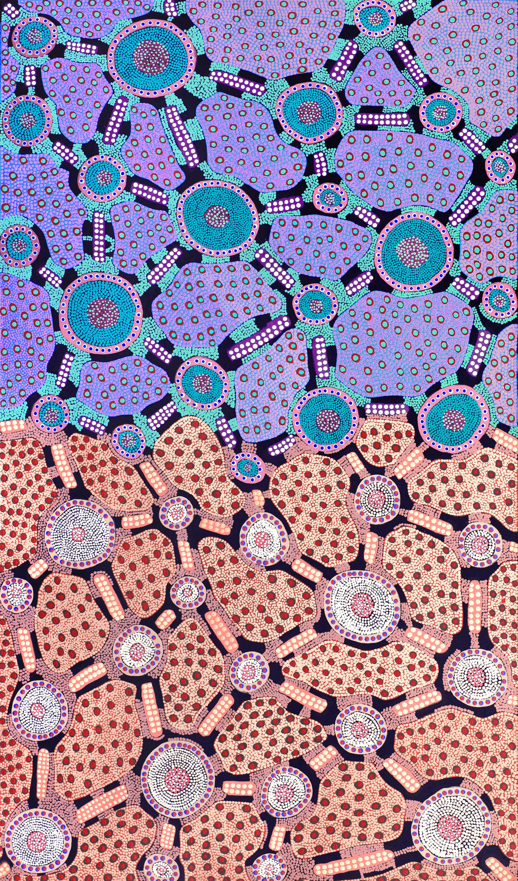 Aboriginal Artwork by Janet Napaljarri Herbert, Lukarrara Jukurrpa, 183x107cm