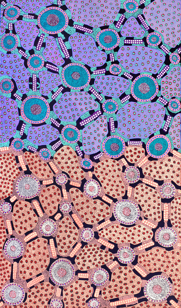 Aboriginal Artwork by Janet Napaljarri Herbert, Lukarrara Jukurrpa, 183x107cm