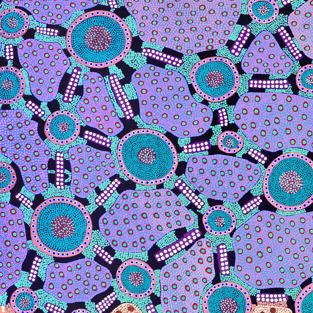 Aboriginal Artwork by Janet Napaljarri Herbert, Lukarrara Jukurrpa, 183x107cm