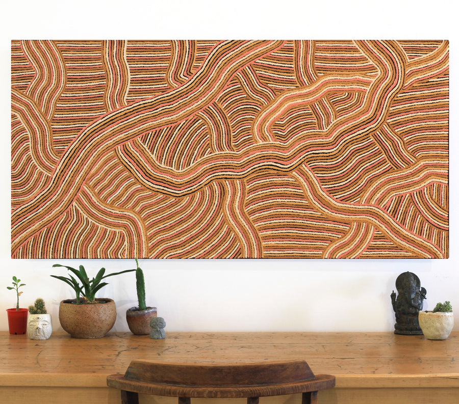 Aboriginal Artwork by Janice Miller, Walka Wiru Ngura Wiru, 122x61cm