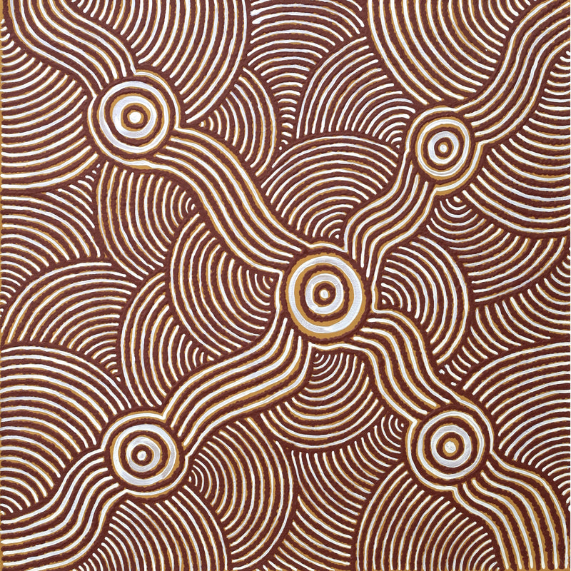 Aboriginal Artwork by Janice Miller, Minyma Tjukurpa, 61x61cm
