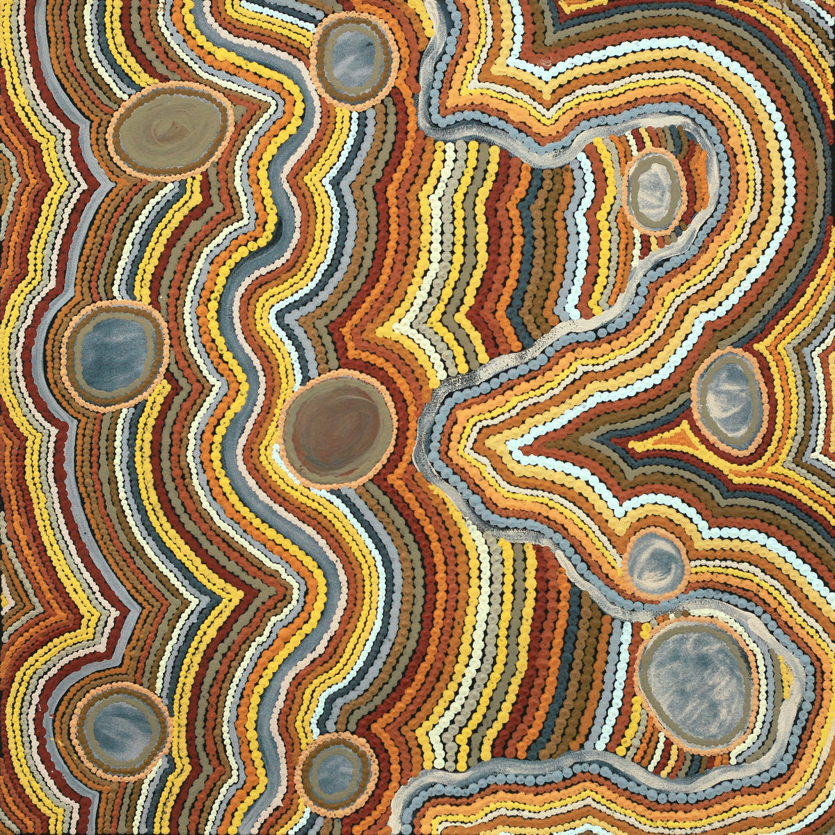 Aboriginal Art by Janice Miller, Kungkarangkalpa (Seven Sisters Story), 61x61cm - ART ARK®