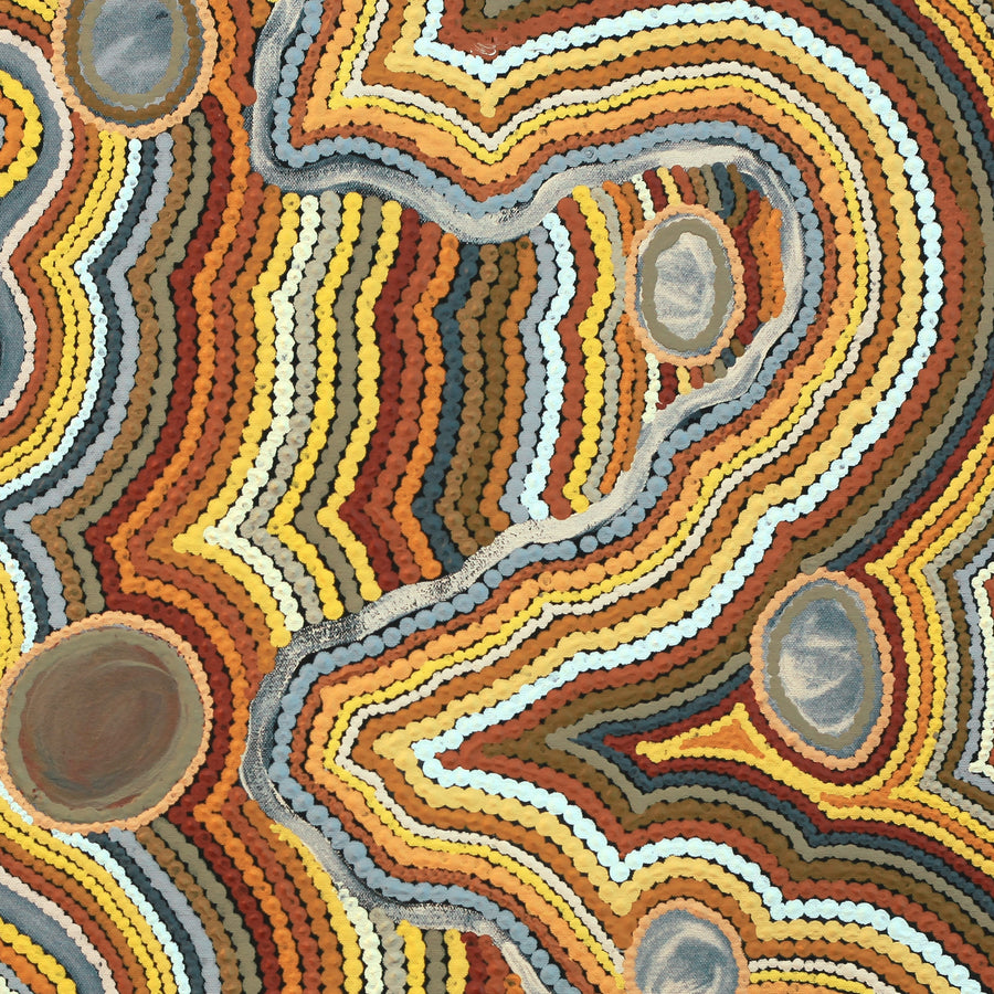 Aboriginal Artwork by Janice Miller, Kungkarangkalpa (Seven Sisters Story), 61x61cm