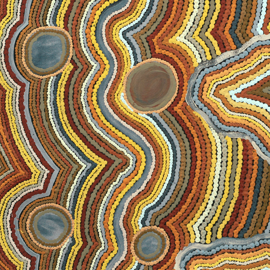 Aboriginal Artwork by Janice Miller, Kungkarangkalpa (Seven Sisters Story), 61x61cm