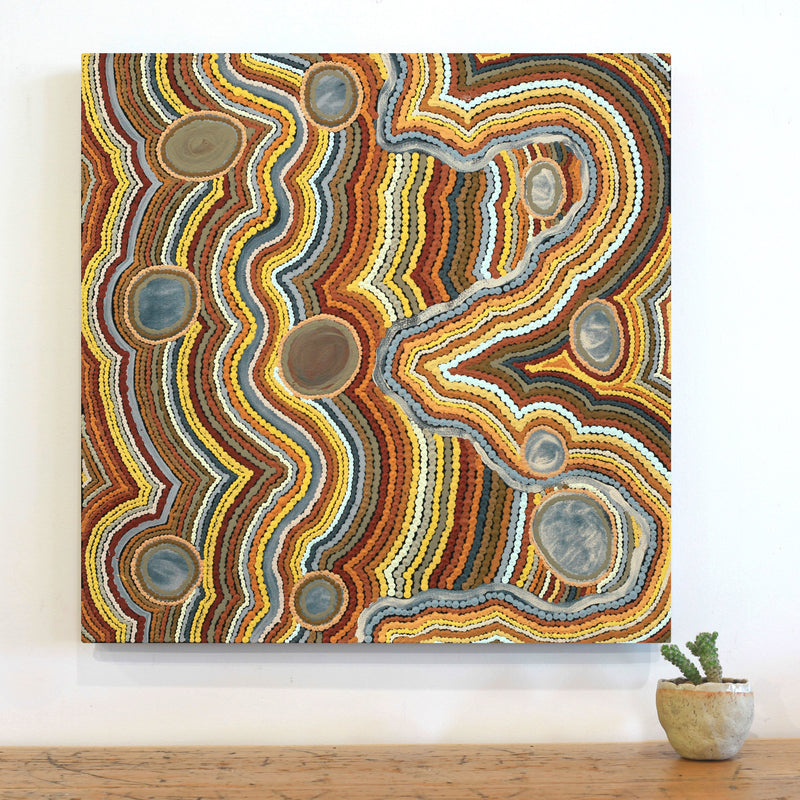 Aboriginal Artwork by Janice Miller, Kungkarangkalpa (Seven Sisters Story), 61x61cm