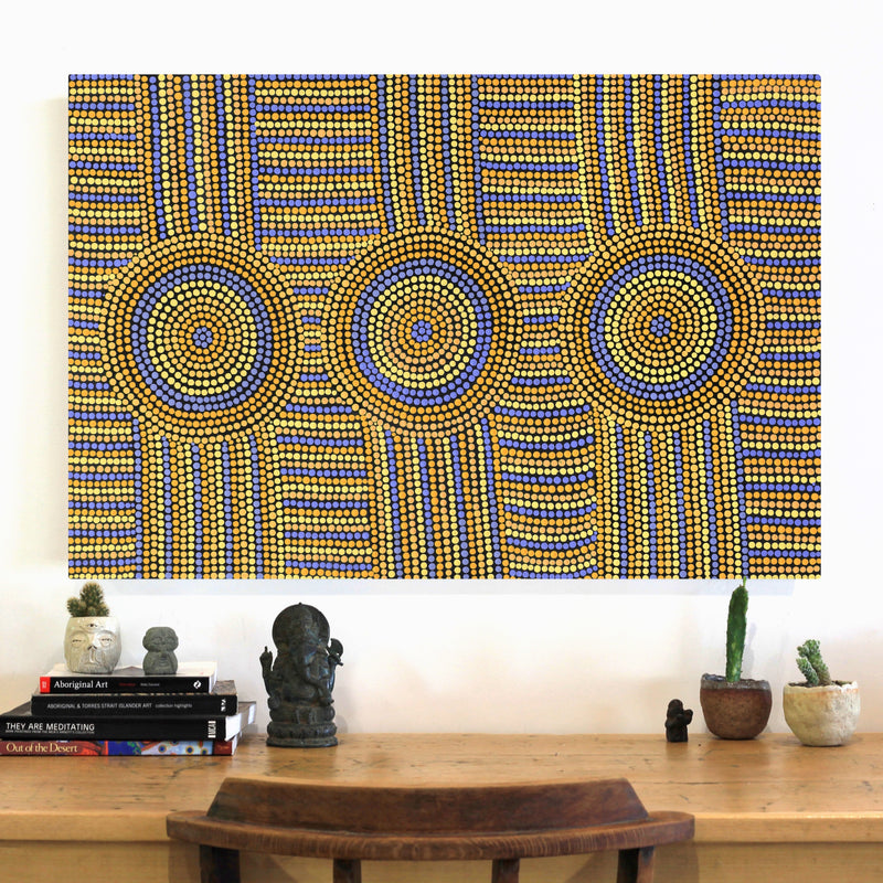 Aboriginal Artwork by Janice Miller, Minyma Tjukurpa, 91x61cm