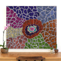 Aboriginal Artwork by Janie Napangardi Williams, Ngarlkirdi Jukurrpa (Witchetty Grub Dreaming), 107x91cm
