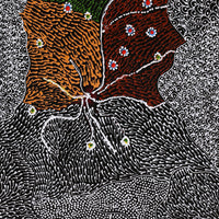 Aboriginal Artwork by Janie Napangardi Williams, Watiya-warnu Jukurrpa (Seed Dreaming), 61x30cm